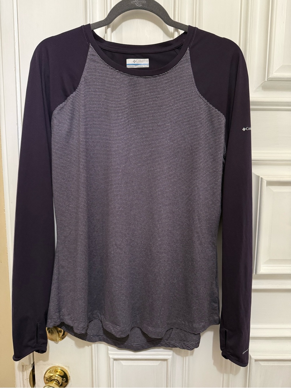 Columbia Women's Long Sleeve Striped Plum Stretch Tee